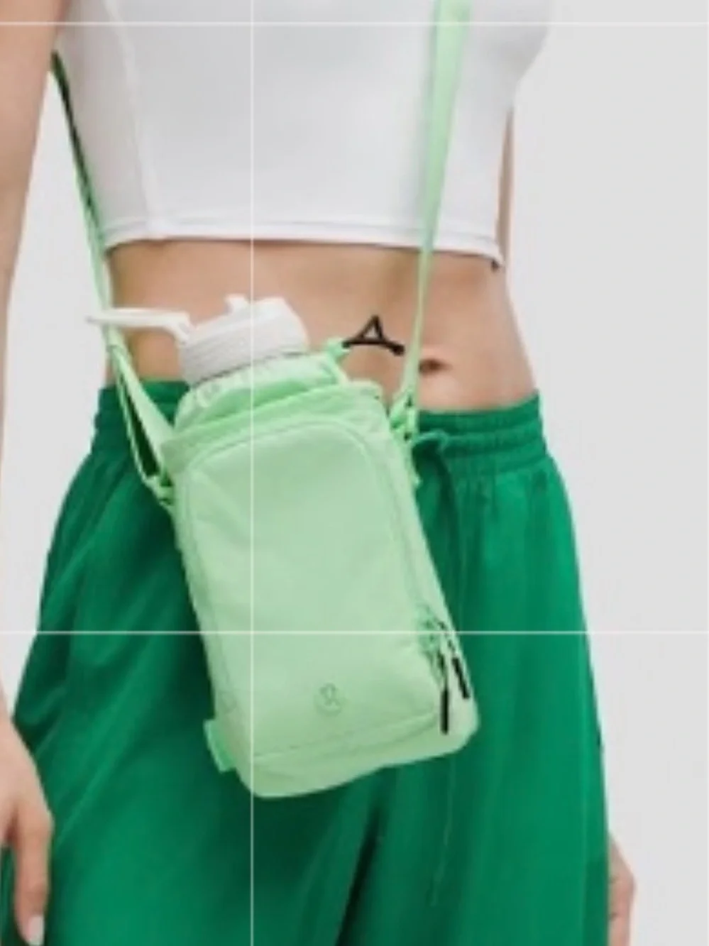 Lululemon Lime / Rainforest Green Crossbody Water Bottle with Front Pocket
